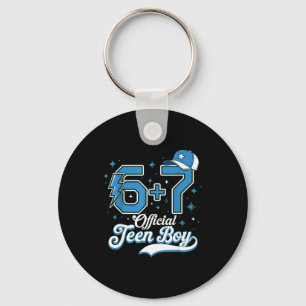 6 + 7 Meme Official Teenager 13th Birthday Basebal Key Ring