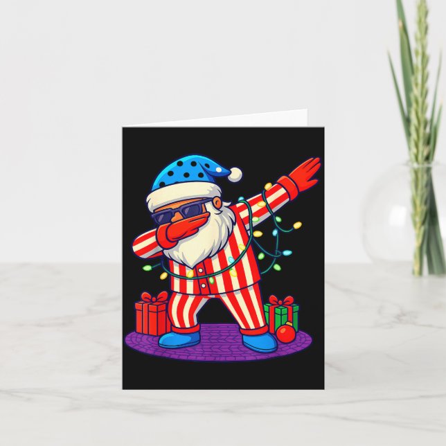 6-7 Meme Santa Dab 67 Christmas Brain Rot Funny Bo Card (Front)