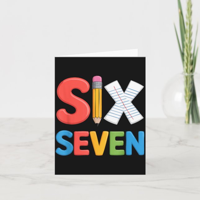 6 7 Meme School Teacher Boys Girls Viral Trend Out Card (Front)