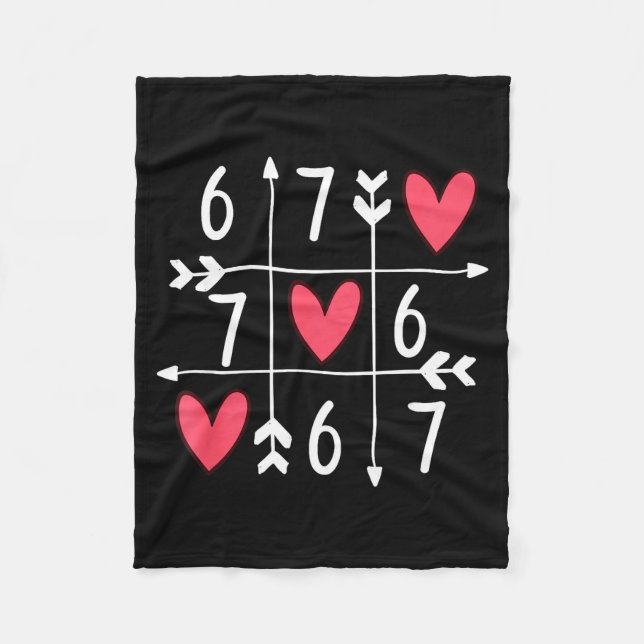 6 7 Meme Six Seven 67 Funny Xoxo Game Valentines D Fleece Blanket (Front)