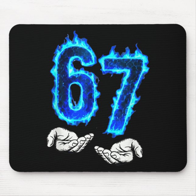 6 7 Meme Six Seven 67 Hands Meme Funny Men Girls B Mouse Pad (Front)