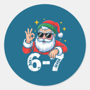 6 7 Meme Six Seven Christmas Gen Z Alpha Teen Boys Classic Round Sticker