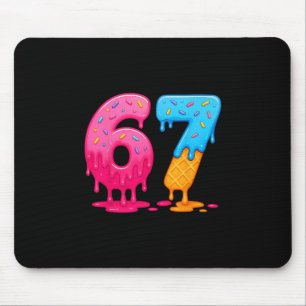 6 7 Meme Six Seven Ice Cream Drip Mouse Pad