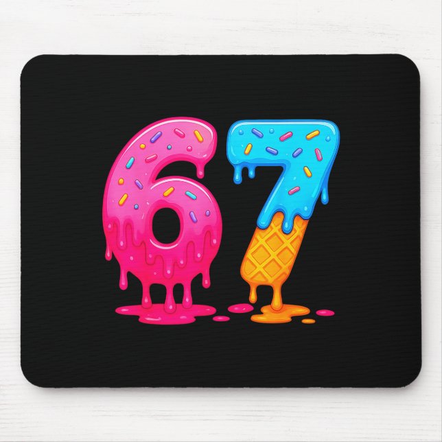 6 7 Meme Six Seven Ice Cream Drip  Mouse Pad (Front)