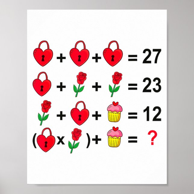 6 7 Meme Six Seven Valentines Day 67 Do The Math T Poster (Front)