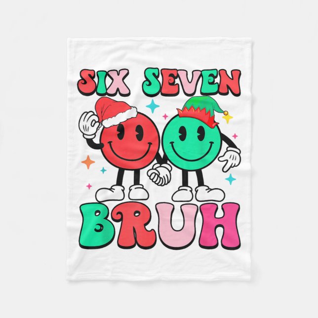 6 7 Meme Six Seven Xmas Funny 67 Christmas Boys Gi Fleece Blanket (Front)