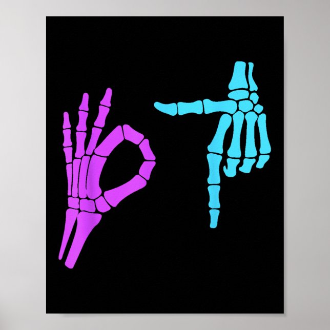 6 7 Meme Skeleton Hands 67  Poster (Front)