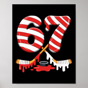 6-7 Meme Slang Christmas Candy Cane Xmas Ice Hocke Poster