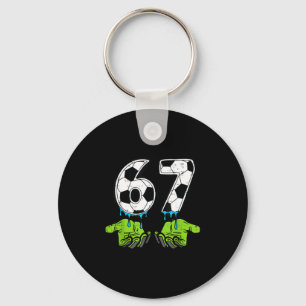 6 7 Meme Soccer Drip Funny 67 Six Seven Kids Boys  Key Ring