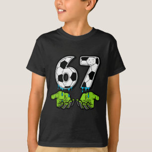 6 7 Meme Soccer Drip Funny 67 Six Seven Kids Boys T-Shirt
