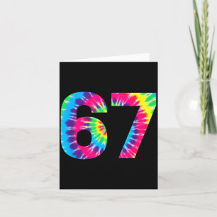 6-7 Meme Tie Dye Cool Six-seven Funny 67 Gen Z Alp Card