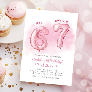 6 7 Meme Trend Six Seven Girl Birthday  Invitation