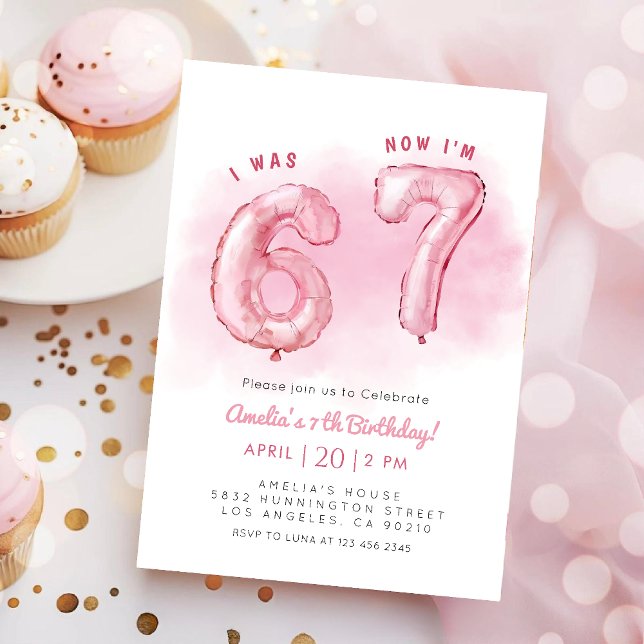 6 7 Meme Trend Six Seven Girl Birthday  Invitation (Creator Uploaded)