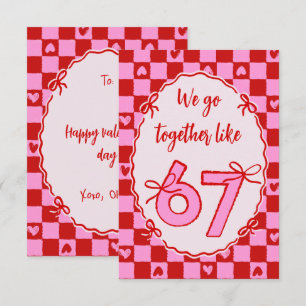 6 7 Meme Trendy Coquette Bow Valentines Day Card