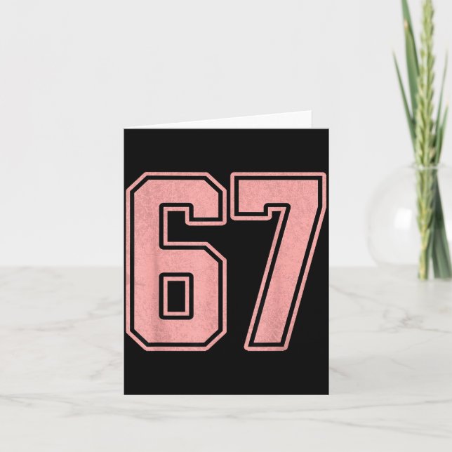 6 7 Number 67 Baseball Funny Meme Tee For Women  Card (Front)