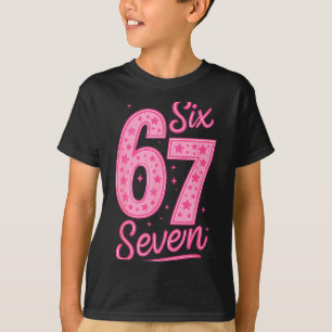 6 7 Number 67 Pink Six Seven Meme Slang Womens Gir T-Shirt