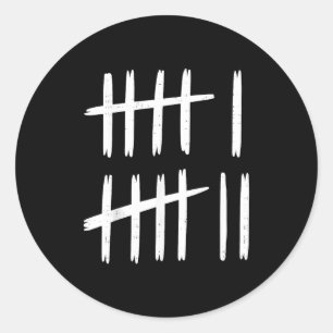6 7 Number 67 Six Seven Tally Marks Meme Mens Boys Classic Round Sticker