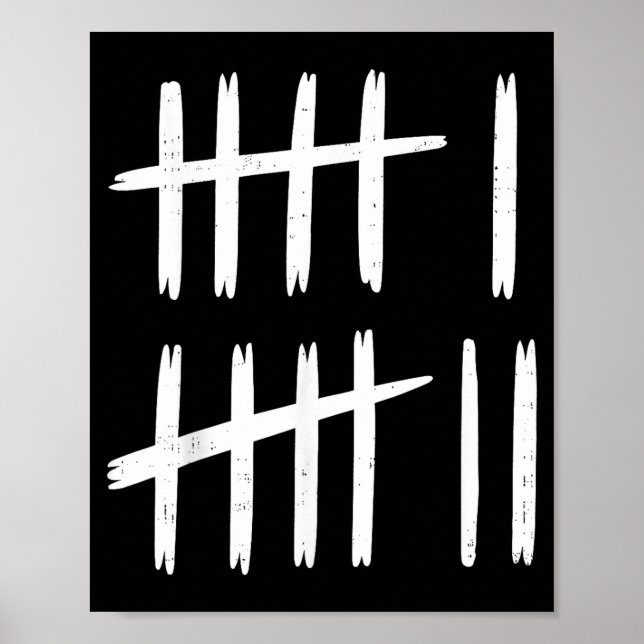6 7 Number 67 Six Seven Tally Marks Meme Mens Boys Poster (Front)