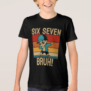 6 7 Numbers Dabbing Six Seven Bruh Tri-Blend Shirt