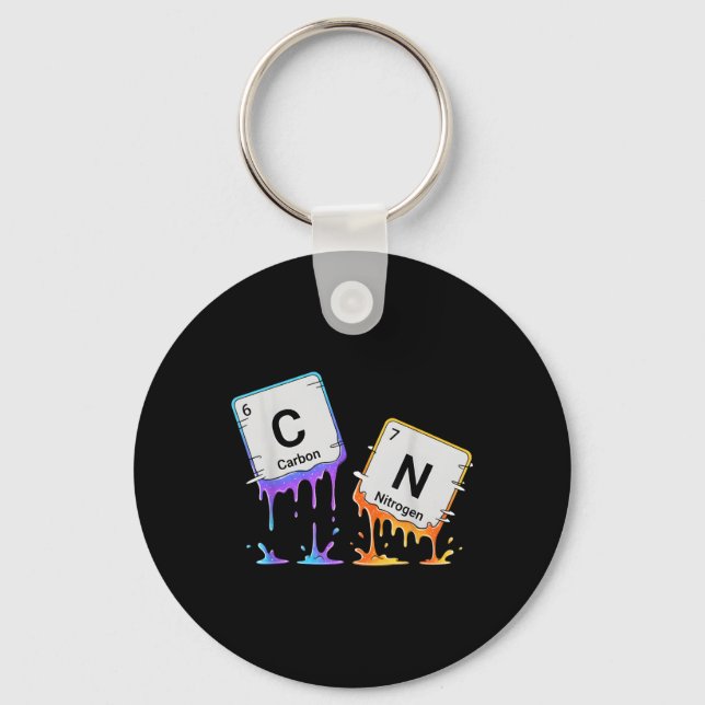 6 7 Periodic Table Meme Science Chemistry Nerd Hum Key Ring (Front)