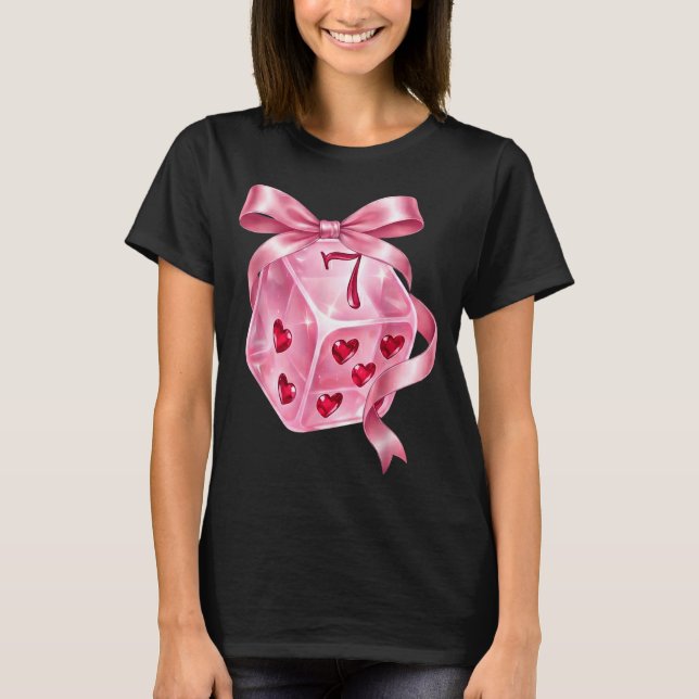 6 7 Preppy Valentine Y2k Funny Coquette Nk Dice Bo T-Shirt (Front)
