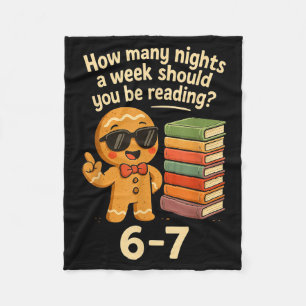 6 7 Reading Nights Gingerbread Cookie Funny Teache Fleece Blanket