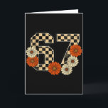 6 7 Retro Fall Meme Checkerboard Tee Haunted By 67 Card<br><div class="desc">6 7 Retro Fall Meme Checkerboard Tee Haunted By 67 Six Seven</div>