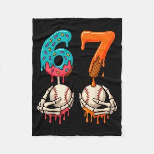 6 7 Six Seven Baseball Meme Gen Z Alpha Slang Boys Fleece Blanket