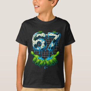 6 7 Six Seven Drip Funny Gen Alpha Meme Soccer Pla T-Shirt
