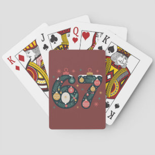 6 7 Six Seven Gen Z Alpha Meme Slang Xmas Balls Playing Cards