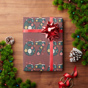6 7 Six Seven Gen Z Alpha Meme Slang Xmas Balls Wrapping Paper