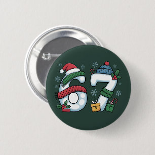 6 7 Six Seven Gen Z Alpha Meme Slang Xmas Snowman Cm Round Badge