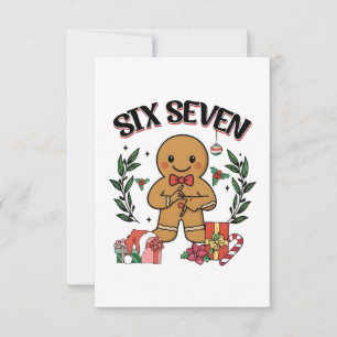 6 7 Six Seven Hand Gen Z Alpha Gingerbread Meme Card