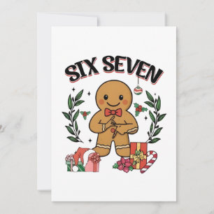 6 7 Six Seven Hand Gen Z Alpha Gingerbread Meme Holiday Card