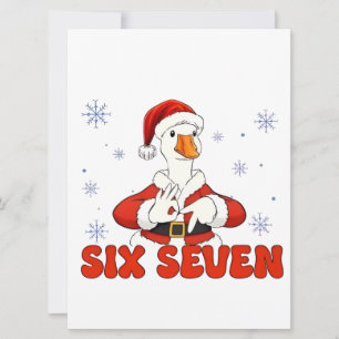 6 7 Six Seven Hand Gen Z Alpha Goose Christmas Invitation