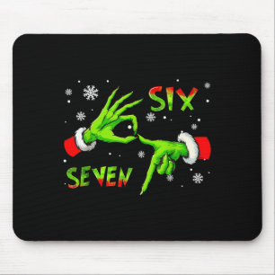 6 7 Six Seven Hand Gen Z Alpha Meme Slang Xmas Chr Mouse Pad