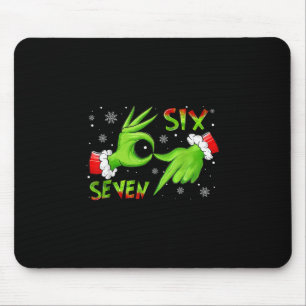 6 7 Six Seven Hand Gen Z Alpha Meme Slang Xmas Chr Mouse Pad