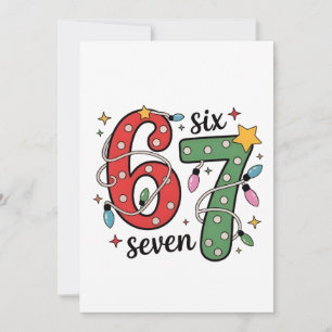 6 7 Six Seven Hand Gen Z Alpha Meme Slang Xmas Thank You Card