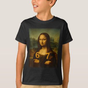 6 7 Six Seven Meme 67 Funny Mona Lisa Gen Z Alpha T-Shirt