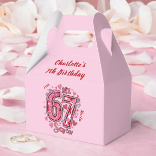 6 7 Six Seven Meme Trend Pink Girls 7th Birthday Favour Box