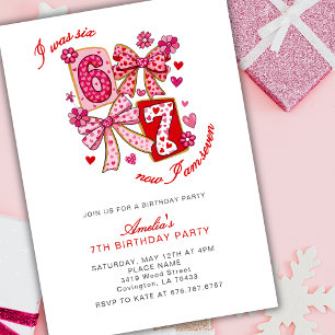 6 7 Six Seven Meme Viral 7TH Girl Birthday Party  Invitation