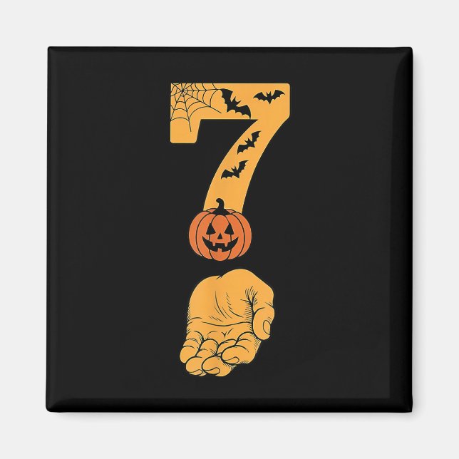 6 7 Six Seven Meme With Hand Spider Web Halloween  Magnet (Front)