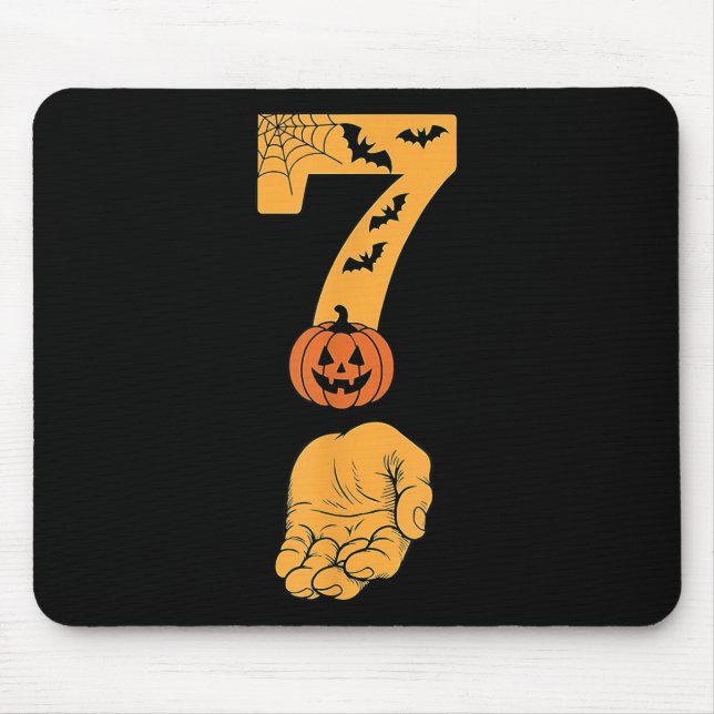 6 7 Six Seven Meme With Hand Spider Web Halloween  Mouse Pad (Front)