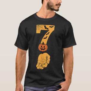 6 7 Six Seven Meme With Hand Spider Web Halloween  T-Shirt