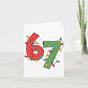 6 7 Six Seven Meme Xmas Lights Candy Cane Christma Card