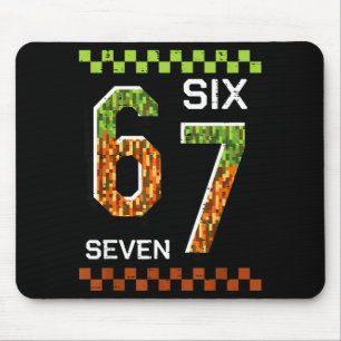 6 7 six seven pixel gaming funny meme 67 boys kids mouse pad