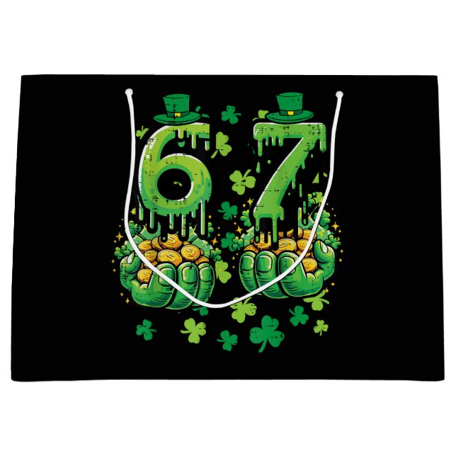 6 7 St Patricks Day Large Gift Bag (Front)