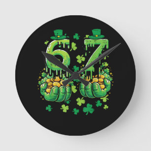 6 7 St Patricks Day Round Clock