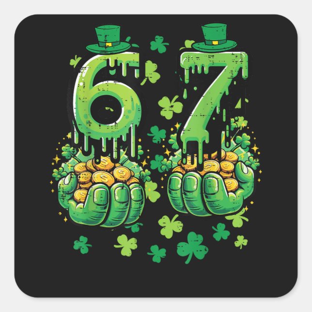 6 7 St Patricks Day Square Sticker (Front)
