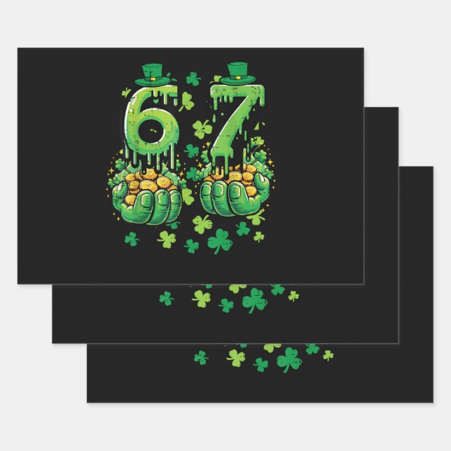 6 7 St Patricks Day Wrapping Paper Sheet (Set)